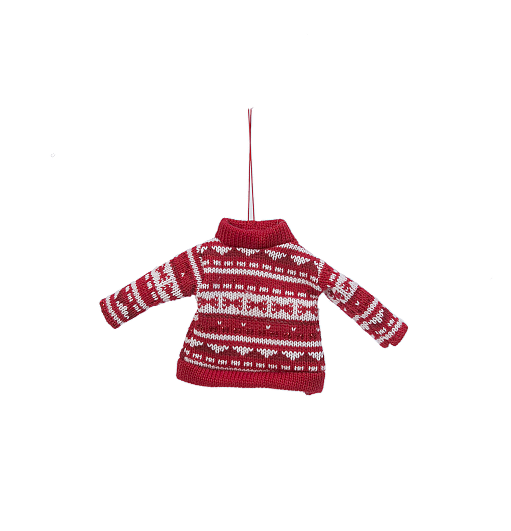 Fabric Cozy Knit Sweater Ornament -