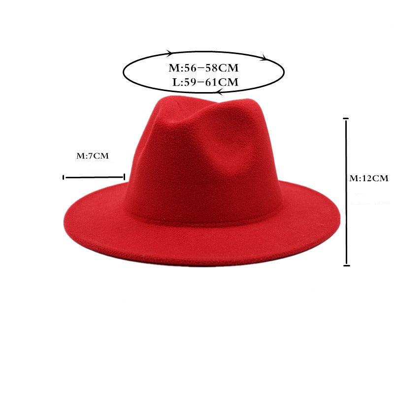 White Elegant Wide Brim Simple Hat Summer Women Lady Retro Wide Brim Hat Charming Fedora Hat Solid Color Fedoras Hat With Chain Men Women Cotton Comfortable Jazz Cap 56-58cm