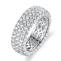 White Gold Plated Five Row Eternity Ring - Assorted Sizes