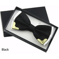 White Men Elegant Polyester Butterfly Bowtie Metal Corners Wedding Bowtie Party Bow Ties