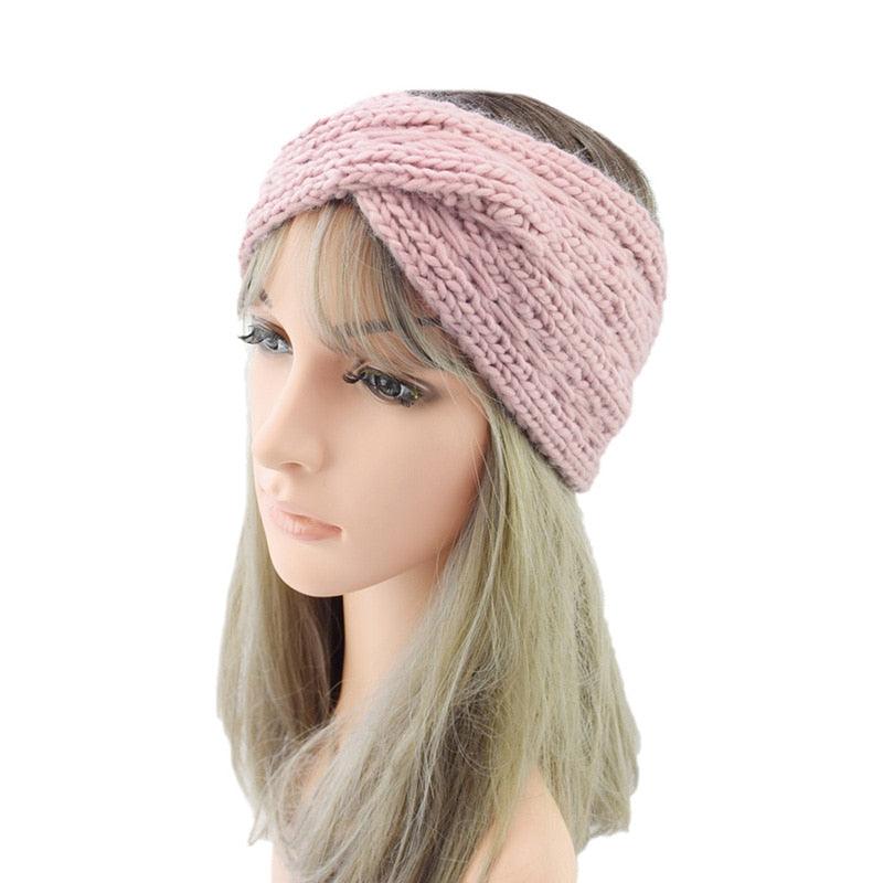 Wide Knitted Headband Bows Knotted Winter Women Turban Hair Accessories For Girls Lady Soft Knitting Winter Headbands Gorgeous Hair Accessories For Women