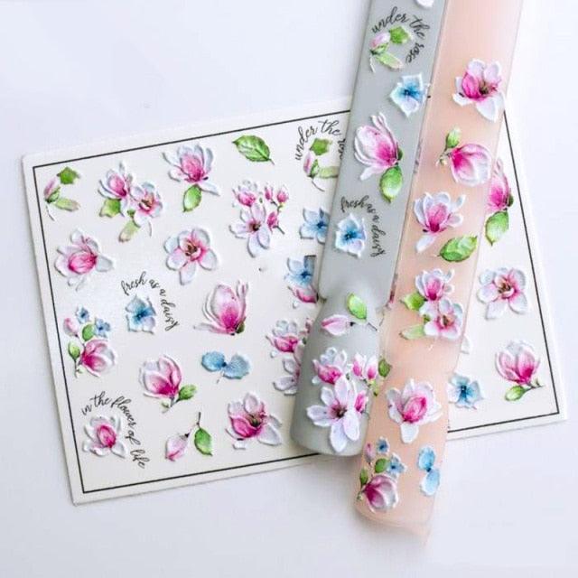 Winter Christmas Acrylic Engraved Nail Sticker Colorful Snow Design Decals Nail Water Slide Decals Nail Art Stickers Decals Christmas Snowflake Bronzing Christmas Slider Nail Art 3D Decals Decoration  Decals Snowflakes Elk Bear Christmas Xmas Stickers