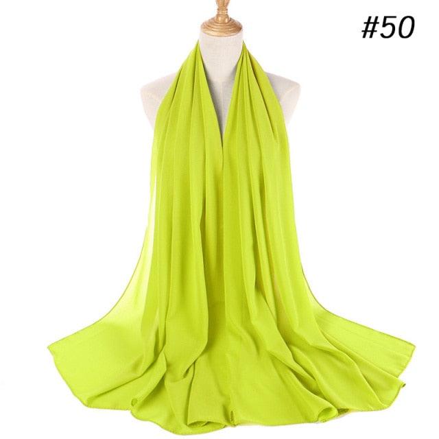 Winter Fashion Long Solid Color Soft Muslim Bubble Chiffon Hijab Scarf Shawls Hijab Elegant Scarf Wrap Lightweight Islamic Head Wear Escharpe Shawls Headband Wraps Lightweight Head Scarves Ladies Hijabs For  Women