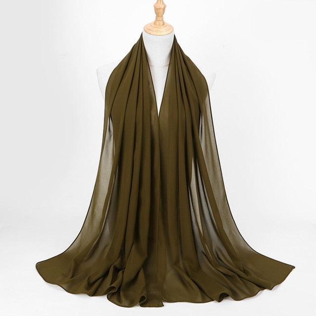 Winter Fashion Long Solid Color Soft Muslim Bubble Chiffon Hijab Scarf Shawls Hijab Elegant Scarf Wrap Lightweight Islamic Head Wear Escharpe Shawls Headband Wraps Lightweight Head Scarves Ladies Hijabs For  Women