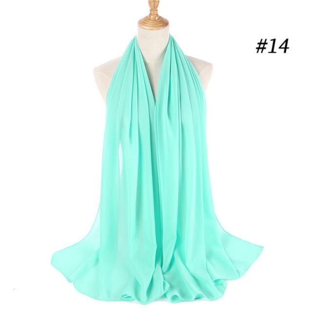 Winter Fashion Long Solid Color Soft Muslim Bubble Chiffon Hijab Scarf Shawls Hijab Elegant Scarf Wrap Lightweight Islamic Head Wear Escharpe Shawls Headband Wraps Lightweight Head Scarves Ladies Hijabs For  Women