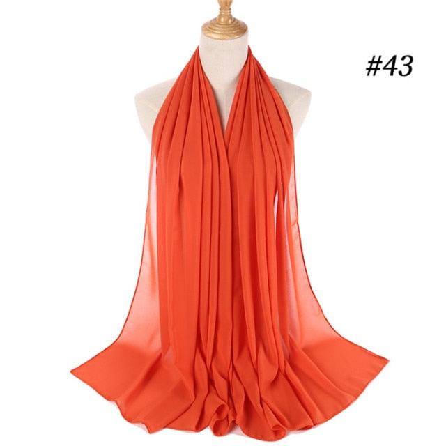 Winter Fashion Long Solid Color Soft Muslim Bubble Chiffon Hijab Scarf Shawls Hijab Elegant Scarf Wrap Lightweight Islamic Head Wear Escharpe Shawls Headband Wraps Lightweight Head Scarves Ladies Hijabs For  Women