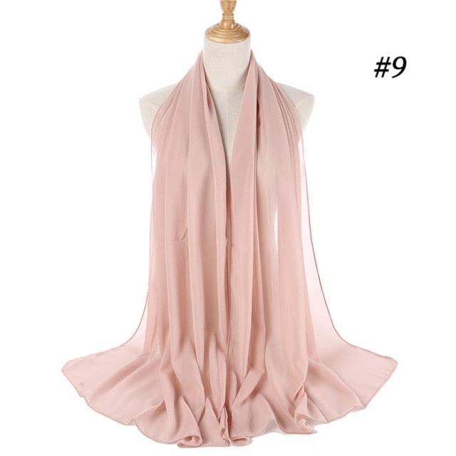 Winter Fashion Long Solid Color Soft Muslim Bubble Chiffon Hijab Scarf Shawls Hijab Elegant Scarf Wrap Lightweight Islamic Head Wear Escharpe Shawls Headband Wraps Lightweight Head Scarves Ladies Hijabs For  Women
