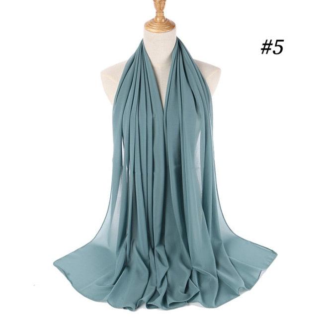 Winter Fashion Long Solid Color Soft Muslim Bubble Chiffon Hijab Scarf Shawls Hijab Elegant Scarf Wrap Lightweight Islamic Head Wear Escharpe Shawls Headband Wraps Lightweight Head Scarves Ladies Hijabs For  Women