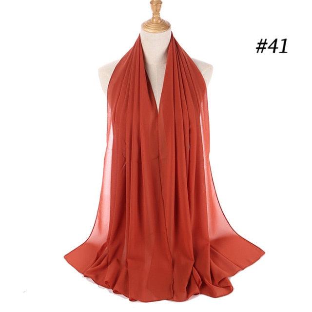 Winter Fashion Long Solid Color Soft Muslim Bubble Chiffon Hijab Scarf Shawls Hijab Elegant Scarf Wrap Lightweight Islamic Head Wear Escharpe Shawls Headband Wraps Lightweight Head Scarves Ladies Hijabs For  Women