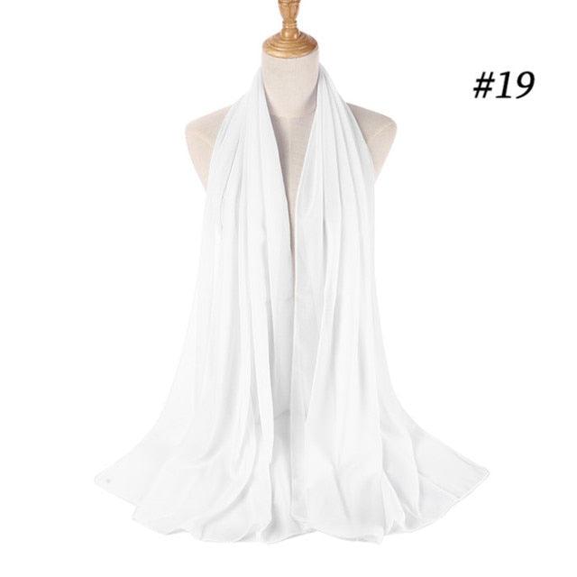 Winter Fashion Long Solid Color Soft Muslim Bubble Chiffon Hijab Scarf Shawls Hijab Elegant Scarf Wrap Lightweight Islamic Head Wear Escharpe Shawls Headband Wraps Lightweight Head Scarves Ladies Hijabs For  Women
