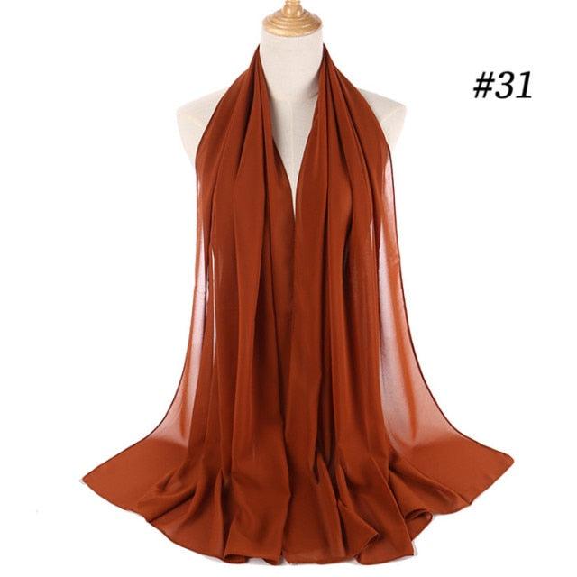 Winter Fashion Long Solid Color Soft Muslim Bubble Chiffon Hijab Scarf Shawls Hijab Elegant Scarf Wrap Lightweight Islamic Head Wear Escharpe Shawls Headband Wraps Lightweight Head Scarves Ladies Hijabs For  Women