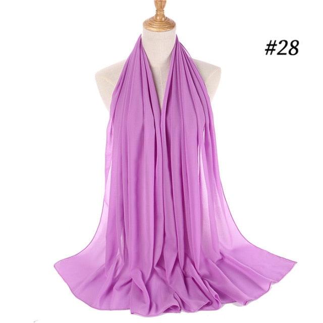 Winter Fashion Long Solid Color Soft Muslim Bubble Chiffon Hijab Scarf Shawls Hijab Elegant Scarf Wrap Lightweight Islamic Head Wear Escharpe Shawls Headband Wraps Lightweight Head Scarves Ladies Hijabs For  Women