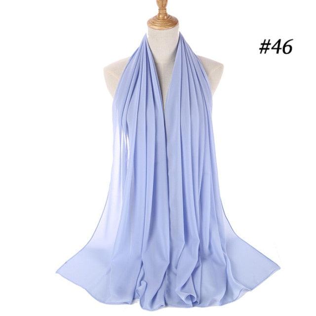 Winter Fashion Long Solid Color Soft Muslim Bubble Chiffon Hijab Scarf Shawls Hijab Elegant Scarf Wrap Lightweight Islamic Head Wear Escharpe Shawls Headband Wraps Lightweight Head Scarves Ladies Hijabs For  Women