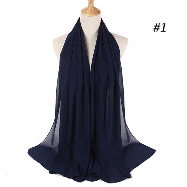 Winter Fashion Long Solid Color Soft Muslim Bubble Chiffon Hijab Scarf Shawls Hijab Elegant Scarf Wrap Lightweight Islamic Head Wear Escharpe Shawls Headband Wraps Lightweight Head Scarves Ladies Hijabs For  Women