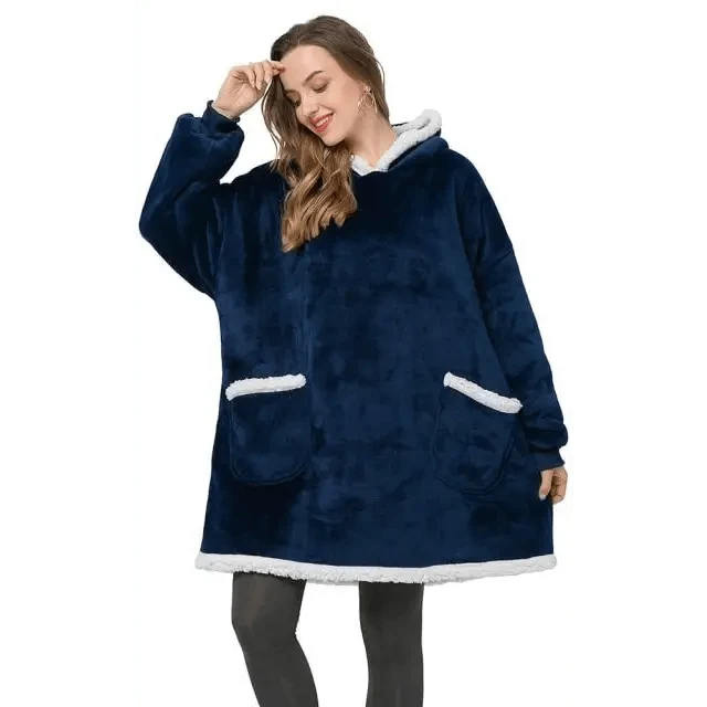 Winter Oversized Wearable Blanket Women Hoodies Sweatshirt TV Blanket With Sleeves Pullover Warm Soft Unisex Hoody Comfortable Sweatshirts For Autumn