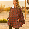 Winter Pocket Plaid Poncho