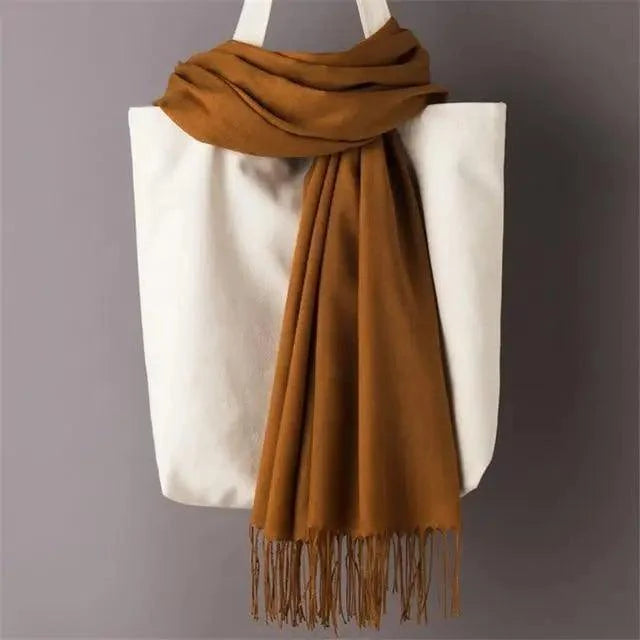 Winter Women Scarf Female Scarves For Women Solid Shawl Wraps For Winter Casual Wear Travel Friendly Wool Tassel Scarf Fashion Solid Color Toddler Soft Warm Scarves