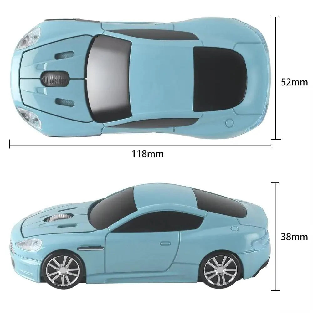 Wireless Mouse Blue Car Shaped Design 1600DPI Mouse USB Optical  Ergonomic 3D Sports Car Mice For Laptop