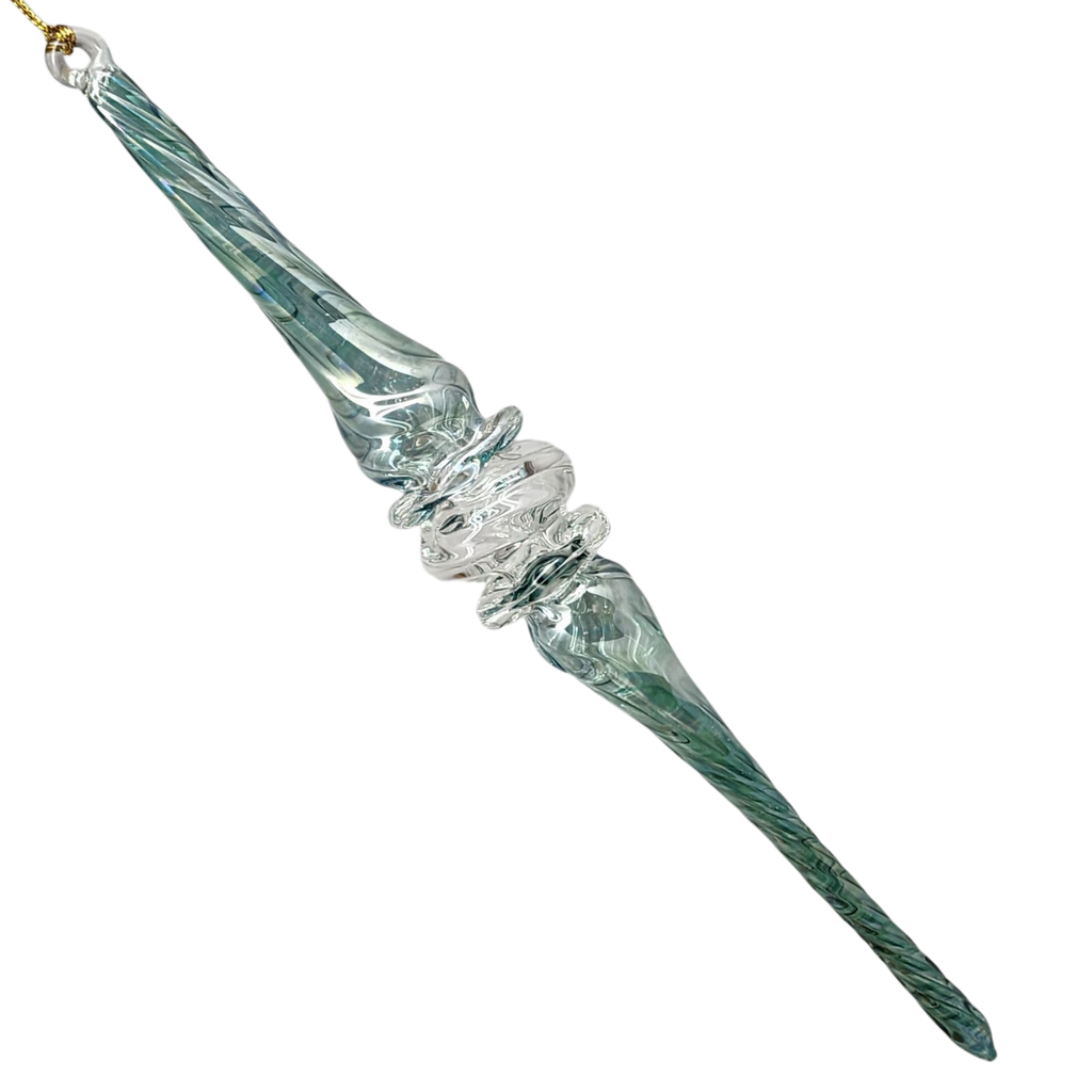 Seafoam Spiral Icicle Ornament