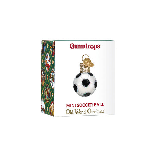 Gumdrop Mini Soccer Ball Glass Ornament