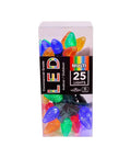 25-Light Multicolor LED C7 Light Set With Green Wire