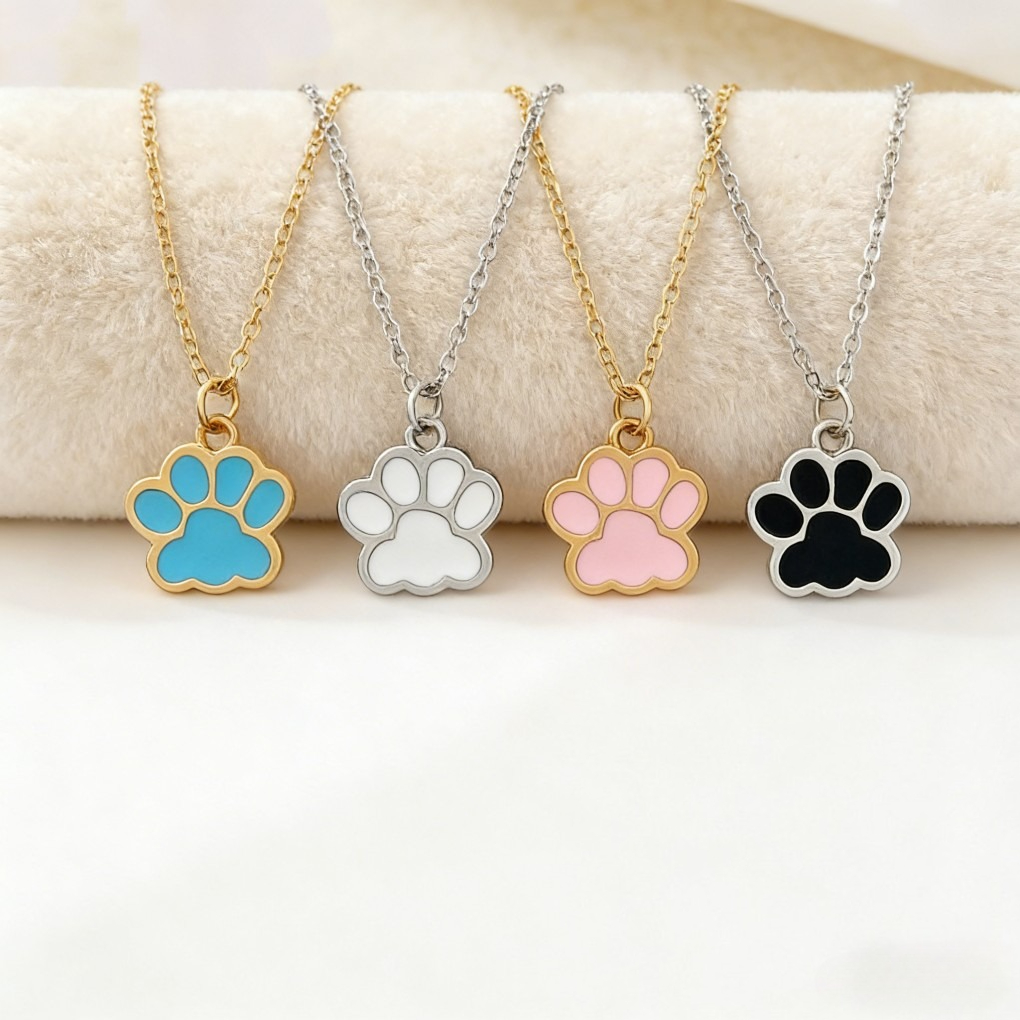 Unique Design Cute Cat Paw Print Necklace