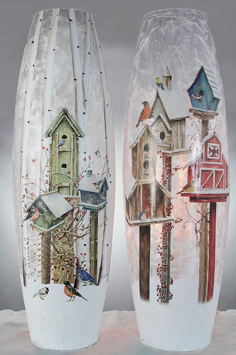 Giant Lighted Jar - Birdhouses - 7x7x23