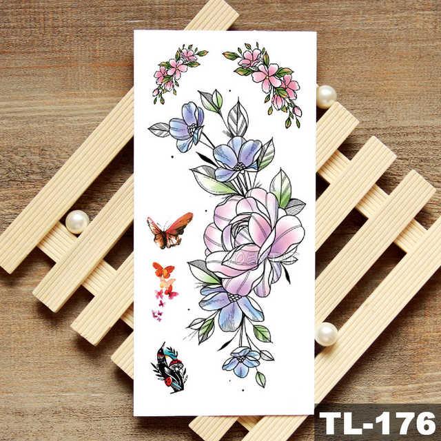Womans Rose Flower Waterproof Temporary Tattoo Sticker For Arm Body Gorgeous Girls Tattoos