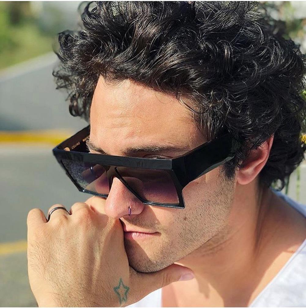 Women Flat Top Sunglasses New Men Square Shape New Classic Shades In Gradient Black Sun Glasses For Male New Fashionable Big Size Frame In Vintage Shape Eyewear