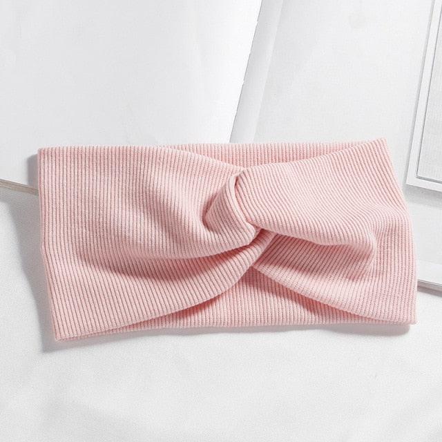Women Girls Solid Color Hair Bands Knitted Cotton Headbands Vintage Cross Turban Bandage Bandanas HairBands Hair Accessories