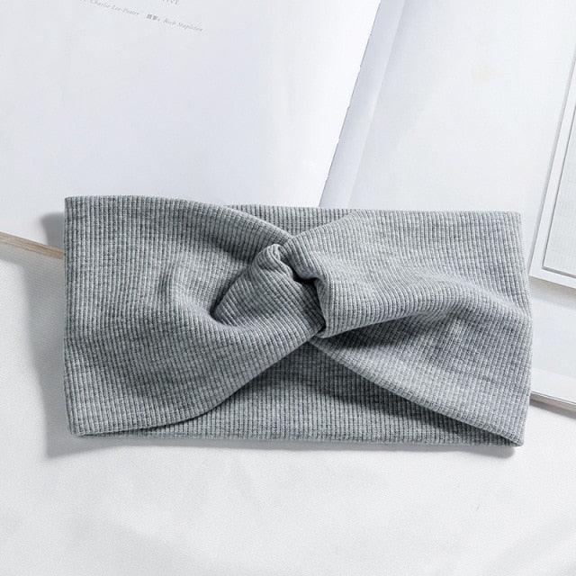 Women Girls Solid Color Hair Bands Knitted Cotton Headbands Vintage Cross Turban Bandage Bandanas HairBands Hair Accessories