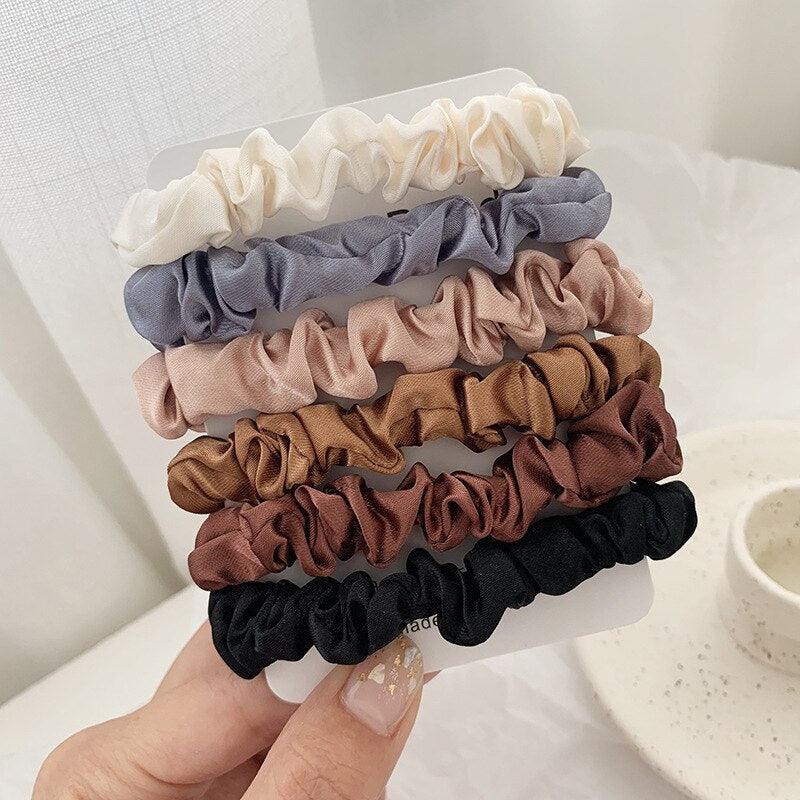 Women Hair Accessories Ladies Solid Color Scrunchy Elastic Hair Bow Ropes Hair Elastic Bracelet Ponytail Holders Hair Accessories for Women and Girls