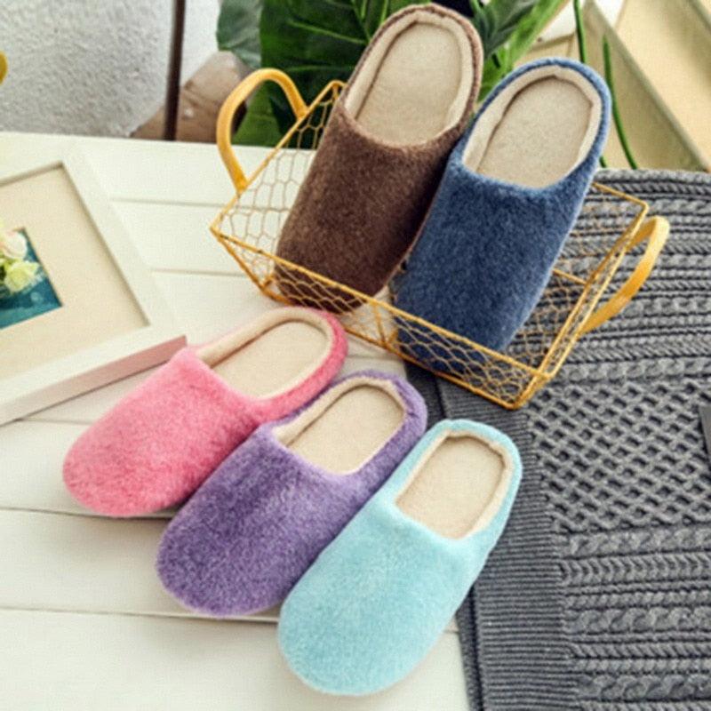 Women Indoor House Plush Soft Cute Cotton Slippers Shoes Non-slip Floor Home Slippers Slides For Bedroom Memory Foam Slippers Scuff Outdoor Indoor Warm Plush Bedroom Shoes With Fur Lining