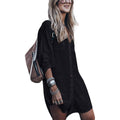 Women Loose Long Sleeve Swimsuit Cover Ups Button Down Beach Shirt