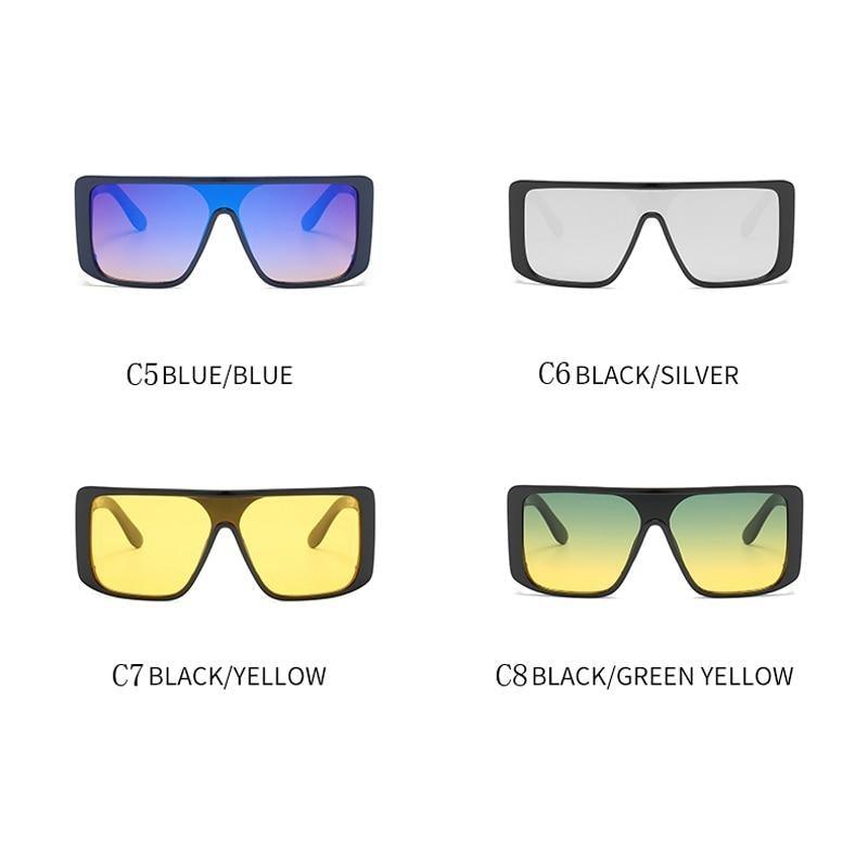 Women Luxury Square Design Colorful Sunglasses For Women New Big Oversized Flat Top Sun Glasses For  Female Shades For Men Stylish Frames Retro Design Sunglasses