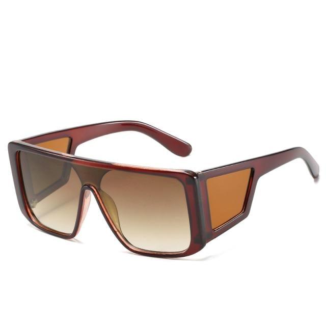 Women Luxury Square Design Colorful Sunglasses For Women New Big Oversized Flat Top Sun Glasses For  Female Shades For Men Stylish Frames Retro Design Sunglasses