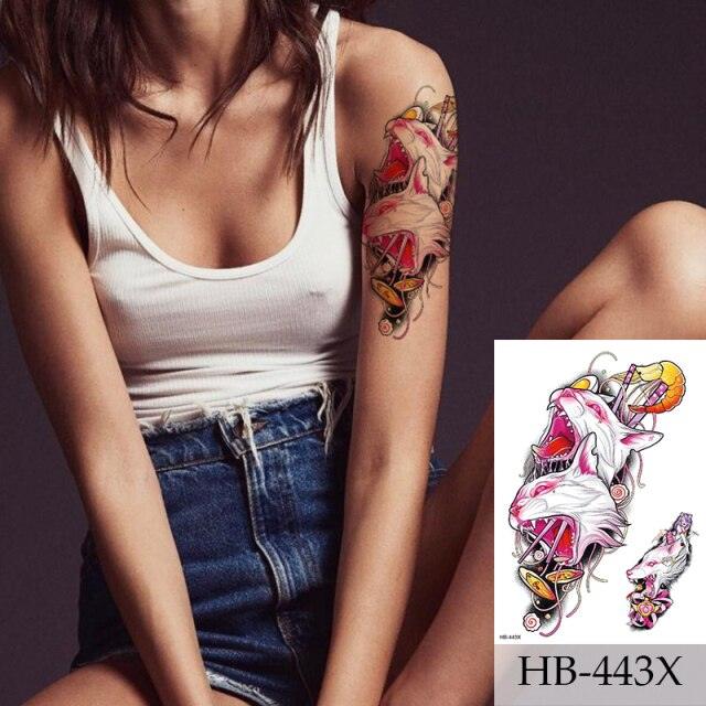 Women Luxury Temporary Stickers Realistic Body Tattoo Flowers Bird Elegant Big Design