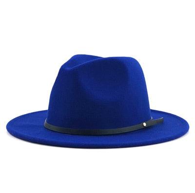 Women Men Wool Vintage Black Fedora Hat With Wide Unique Fedora Hats With Belt Buckle For Men Women Brim Gentleman Elegant Lady Winter Autumn Soft Caps
