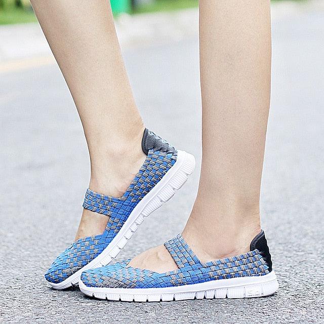 Women's Espadrilles Casual Shoes Spring Comfortable Sneakers Breathable Flat Shoes Summer Outdoor Slip On Fashion Breathable Mesh Casual Shoes Flat Shoes Women Espadrille