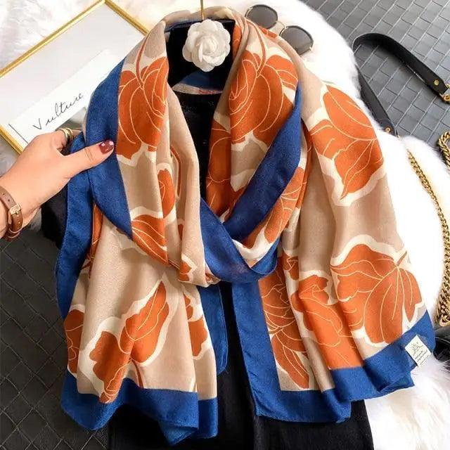 Women Scarf Leopard Print Cotton Large Size Scarfs For Winter Shawls Winter Warm Casual Wear For Women Lovely Floral Tassel Cotton ab Shawls Lady Silk Wraps Scarves