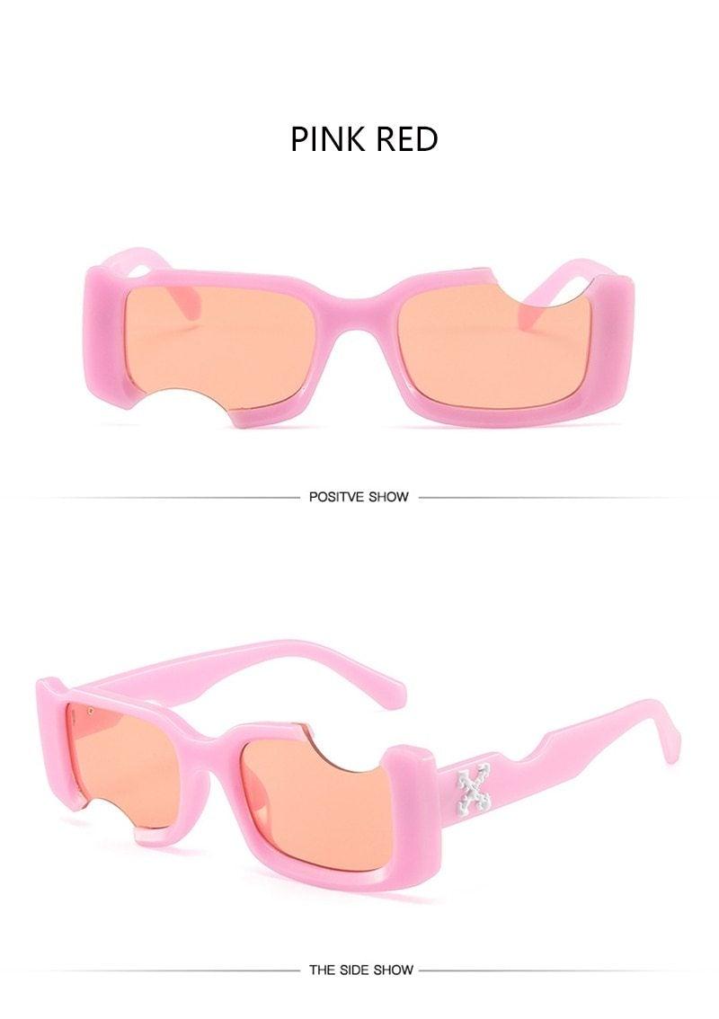 Women Sunglasses New Trending Vintage Rectangle Shape Sun Glasses In Decent Colors Black Pink Lenses Fashionable  Luxury Design Sunglasses