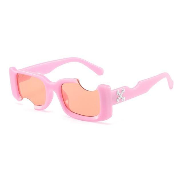Women Sunglasses New Trending Vintage Rectangle Shape Sun Glasses In Decent Colors Black Pink Lenses Fashionable  Luxury Design Sunglasses