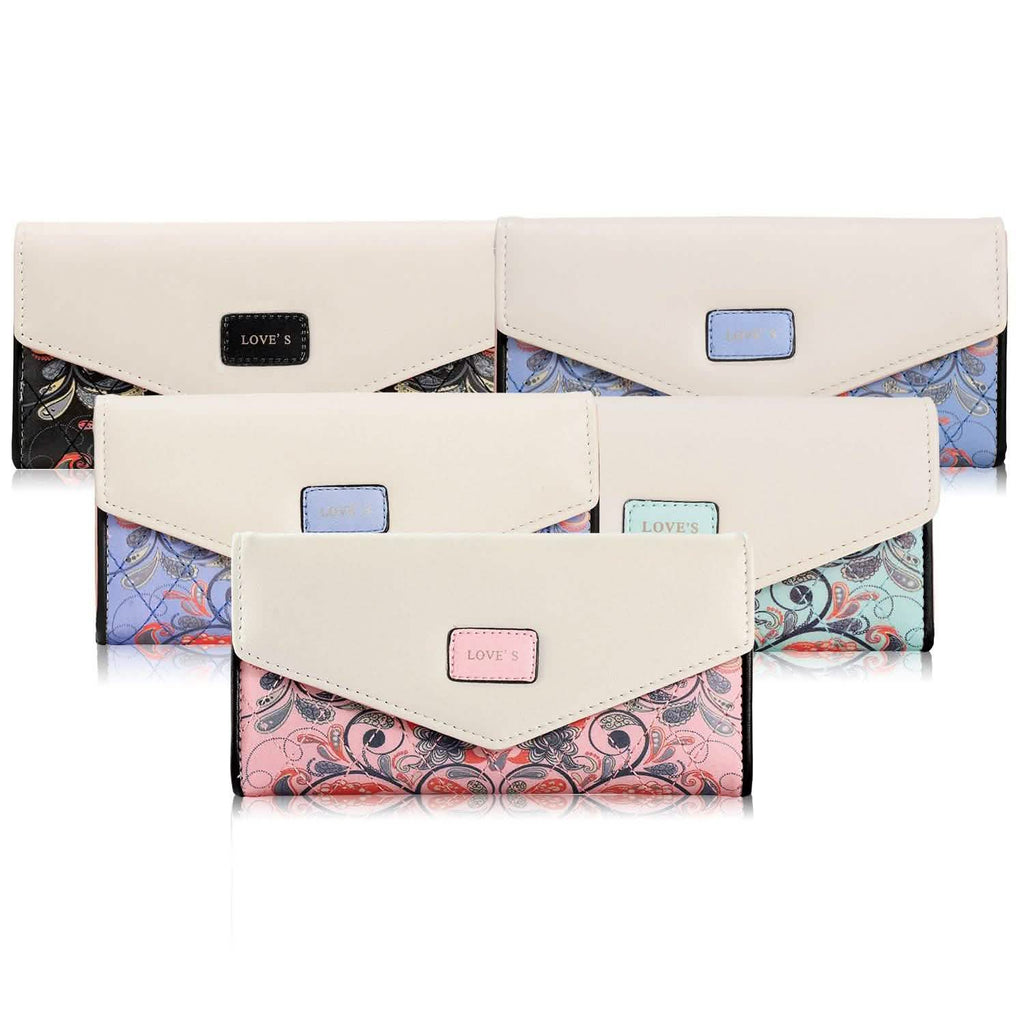 Women Wallet Soft Leather Trifold Clutch Purse