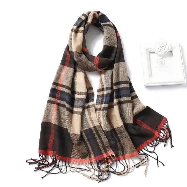 Women Winter Warm Scarf Shawl Fashion Plain  Soft Long Scarves For Women Casual Wear Travel Friendly Scarfs  Warm Winter Scarf Double Sided Thick Shawl Women Students Scarf