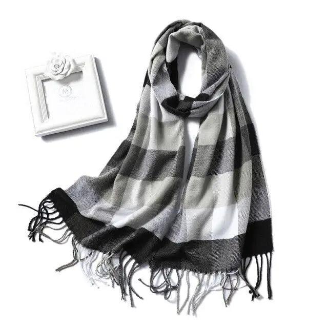 Women Winter Warm Scarf Shawl Fashion Plain  Soft Long Scarves For Women Casual Wear Travel Friendly Scarfs  Warm Winter Scarf Double Sided Thick Shawl Women Students Scarf