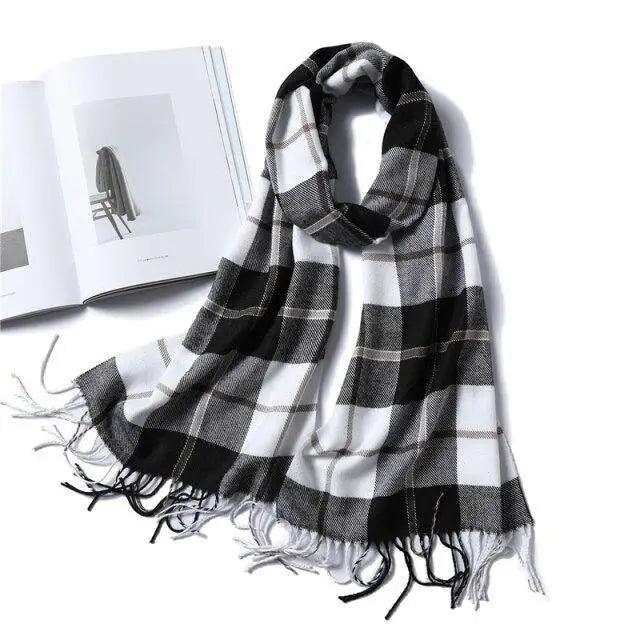 Women Winter Warm Scarf Shawl Fashion Plain  Soft Long Scarves For Women Casual Wear Travel Friendly Scarfs  Warm Winter Scarf Double Sided Thick Shawl Women Students Scarf