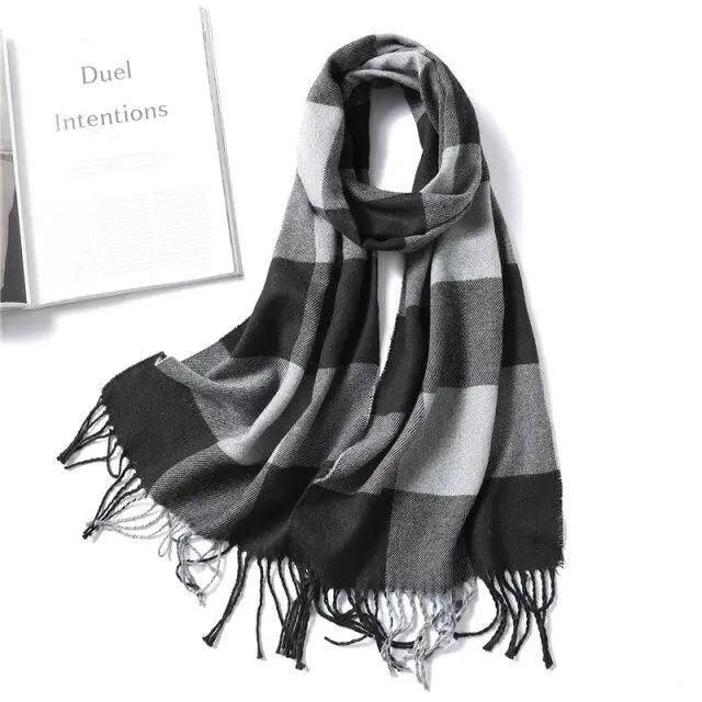 Women Winter Warm Scarf Shawl Fashion Plain  Soft Long Scarves For Women Casual Wear Travel Friendly Scarfs  Warm Winter Scarf Double Sided Thick Shawl Women Students Scarf
