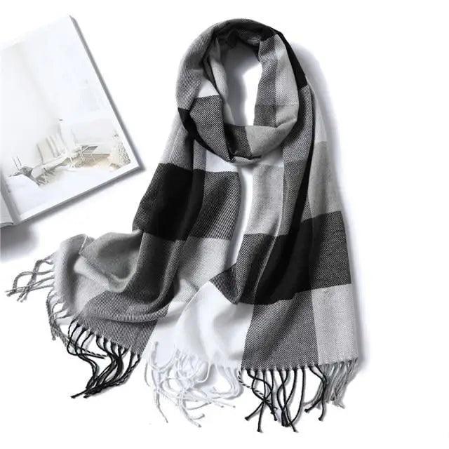 Women Winter Warm Scarf Shawl Fashion Plain  Soft Long Scarves For Women Casual Wear Travel Friendly Scarfs  Warm Winter Scarf Double Sided Thick Shawl Women Students Scarf