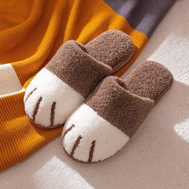 Women Winter Warm Slippers Indoor Bedroom House Flat Floor Plush Shoes Non Slip Fluffy Slippers Cute Cat Fur Slippers Slip on Memory Foam House Outdoor Indoor Warm Fuzzy Plush Fleece Lining Bedroom Comfy Home Living Room Shoes