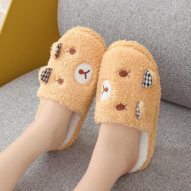 Women Winter Warm Slippers Indoor Bedroom House Flat Floor Plush Shoes Non Slip Fluffy Slippers Cute Cat Fur Slippers Slip on Memory Foam House Outdoor Indoor Warm Fuzzy Plush Fleece Lining Bedroom Comfy Home Living Room Shoes